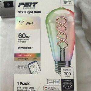 Feit st21 light bulb 60 watt color changing